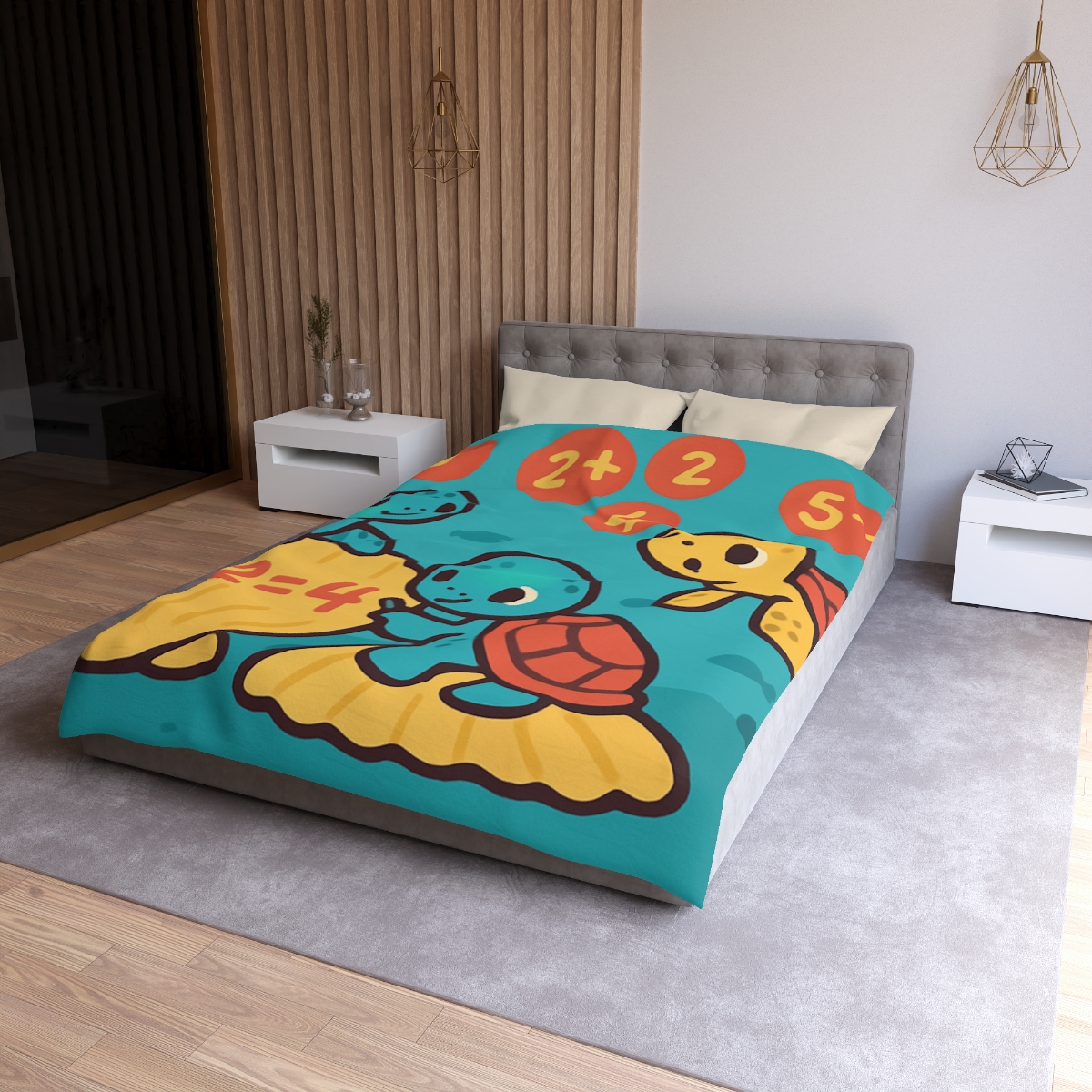 Coral Reef Math Turtles duvets for gifts