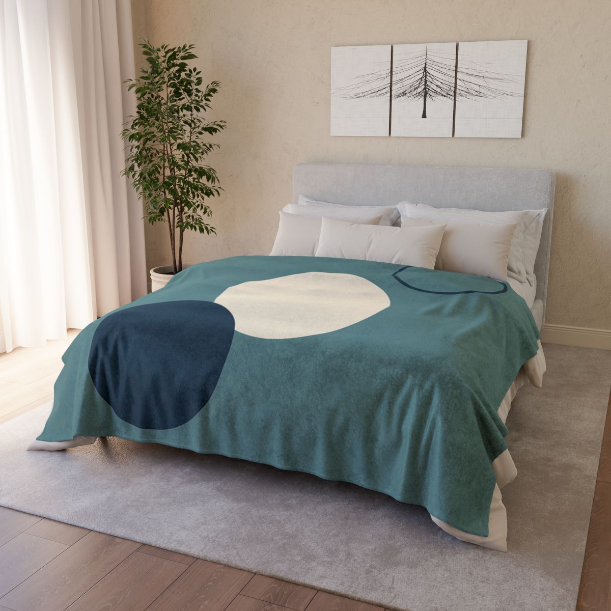 Staggered Trio Of Circles Harmony designer printed blankets