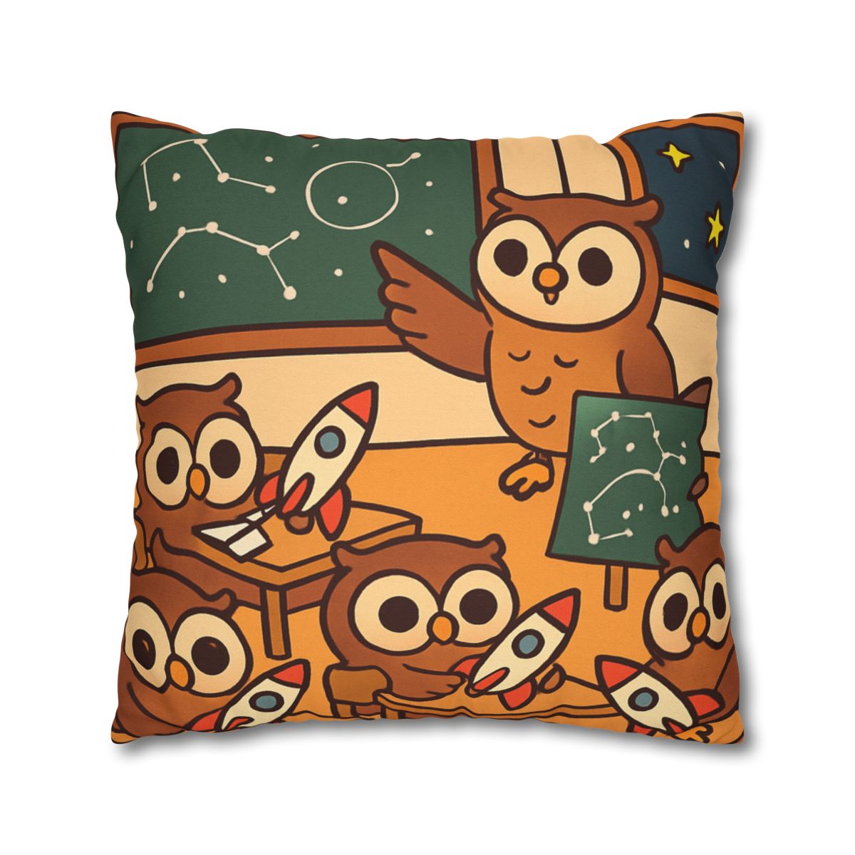 Rocket School Of Owls designer print pillow cases