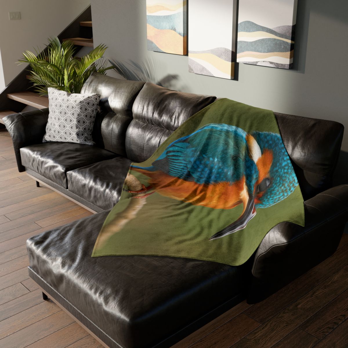 Emerald Flash Kingfisher unique gift blankets