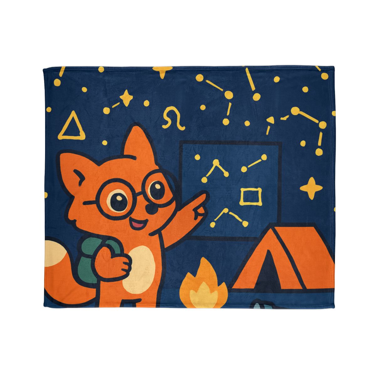 Constellation Camping With Fox Astronomer trendy patterned blankets