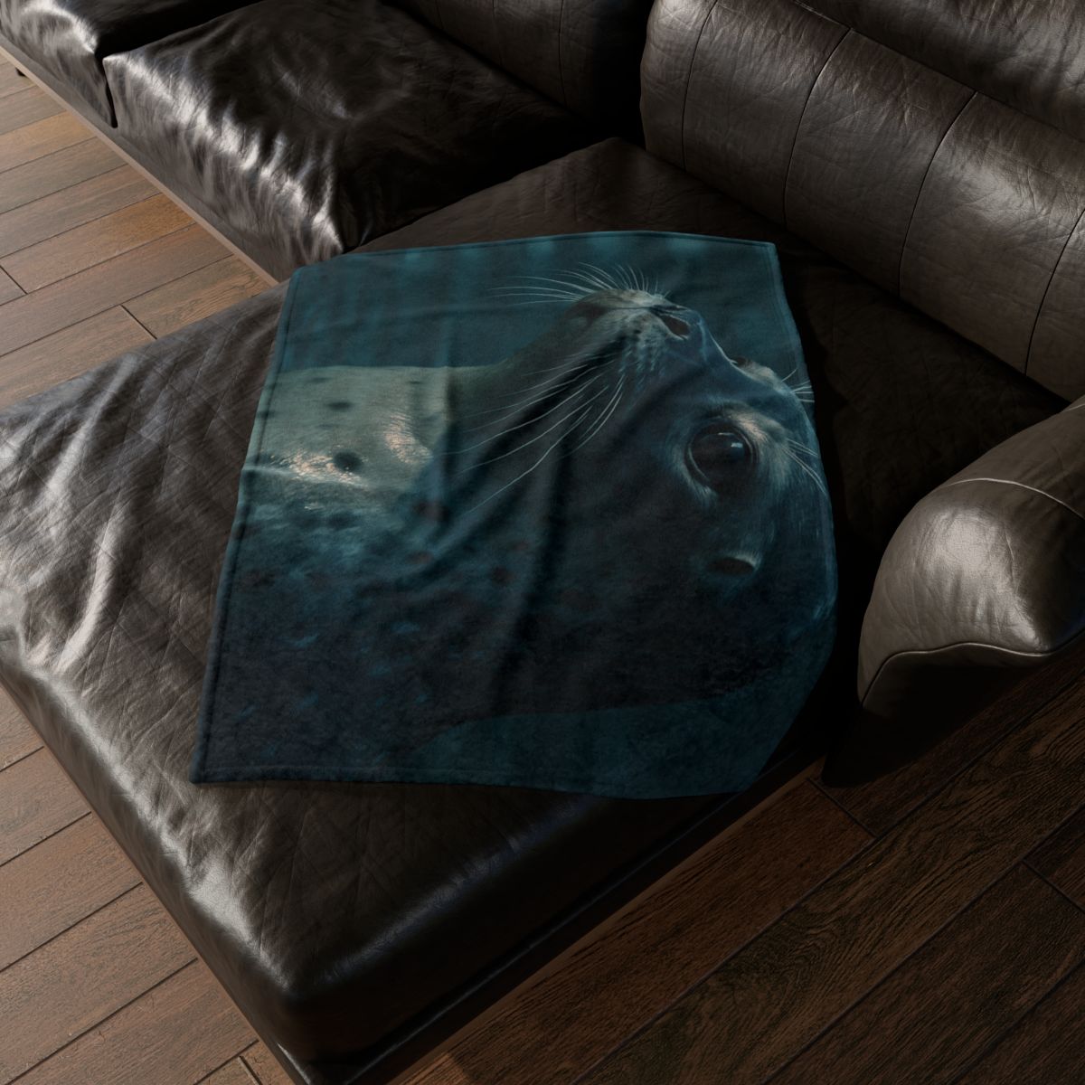 Moonlit Voyager Harbor Seal decorative home blankets