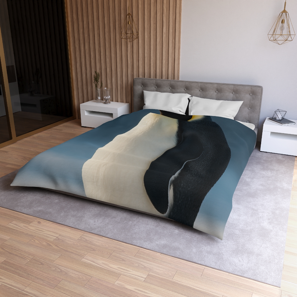Aurora Drift Emperor Penguin custom duvets
