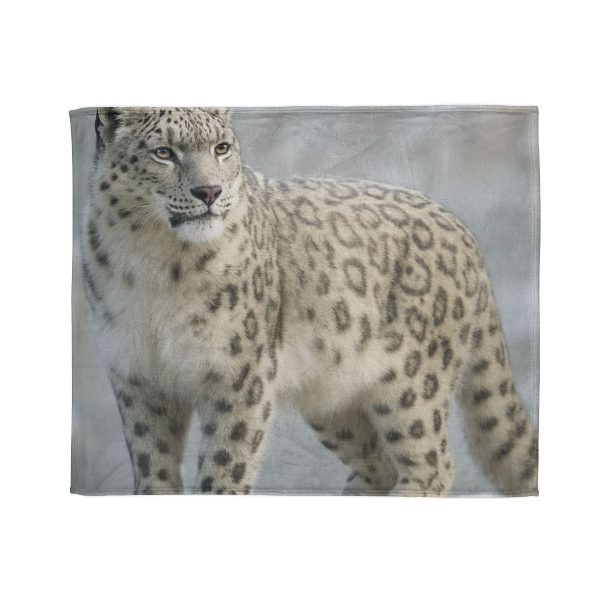 Snow Drift Hunter Snow Leopard personalized cozy blankets