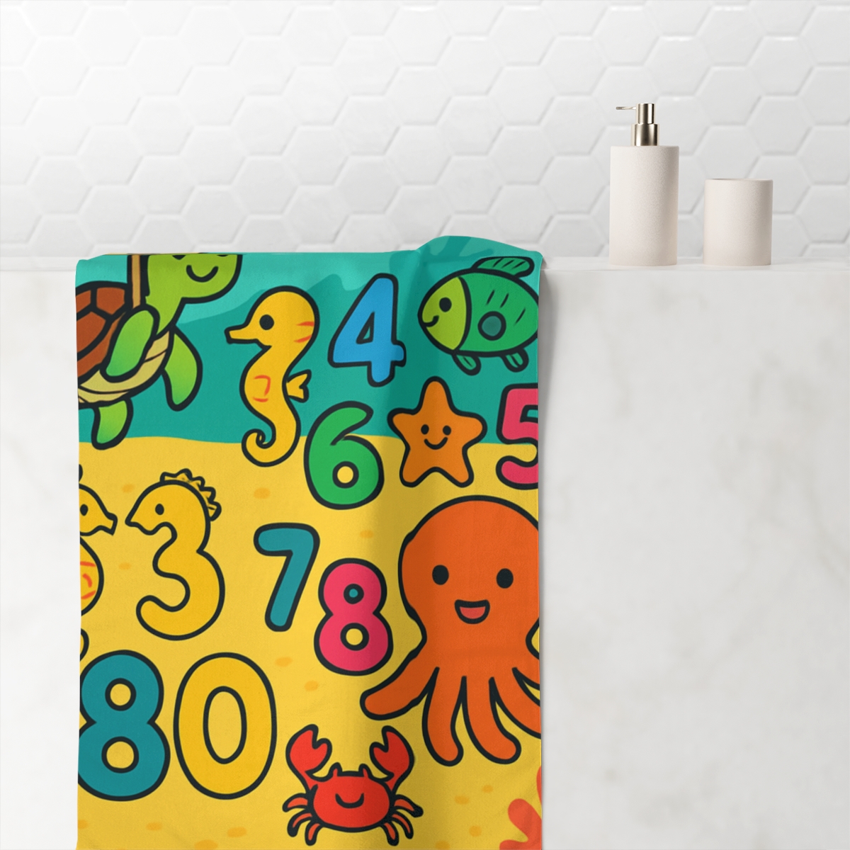 Coral Reef Number Parade stylish beach towels