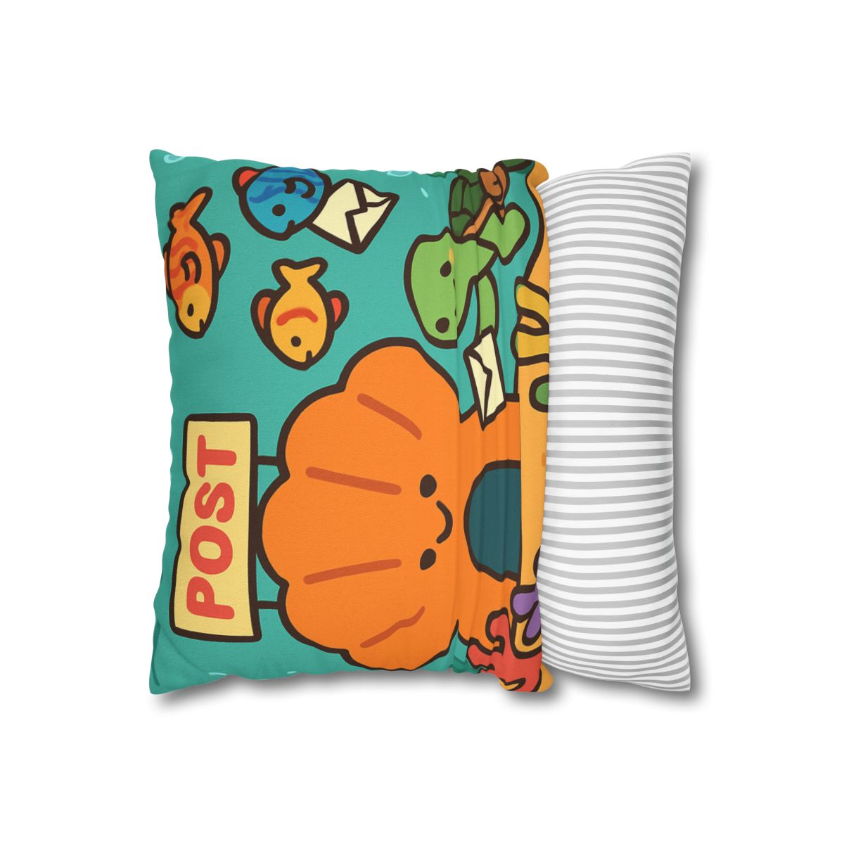 Coral Reef Post Office With Turtle Mail Carrier soft cotton pillow cases