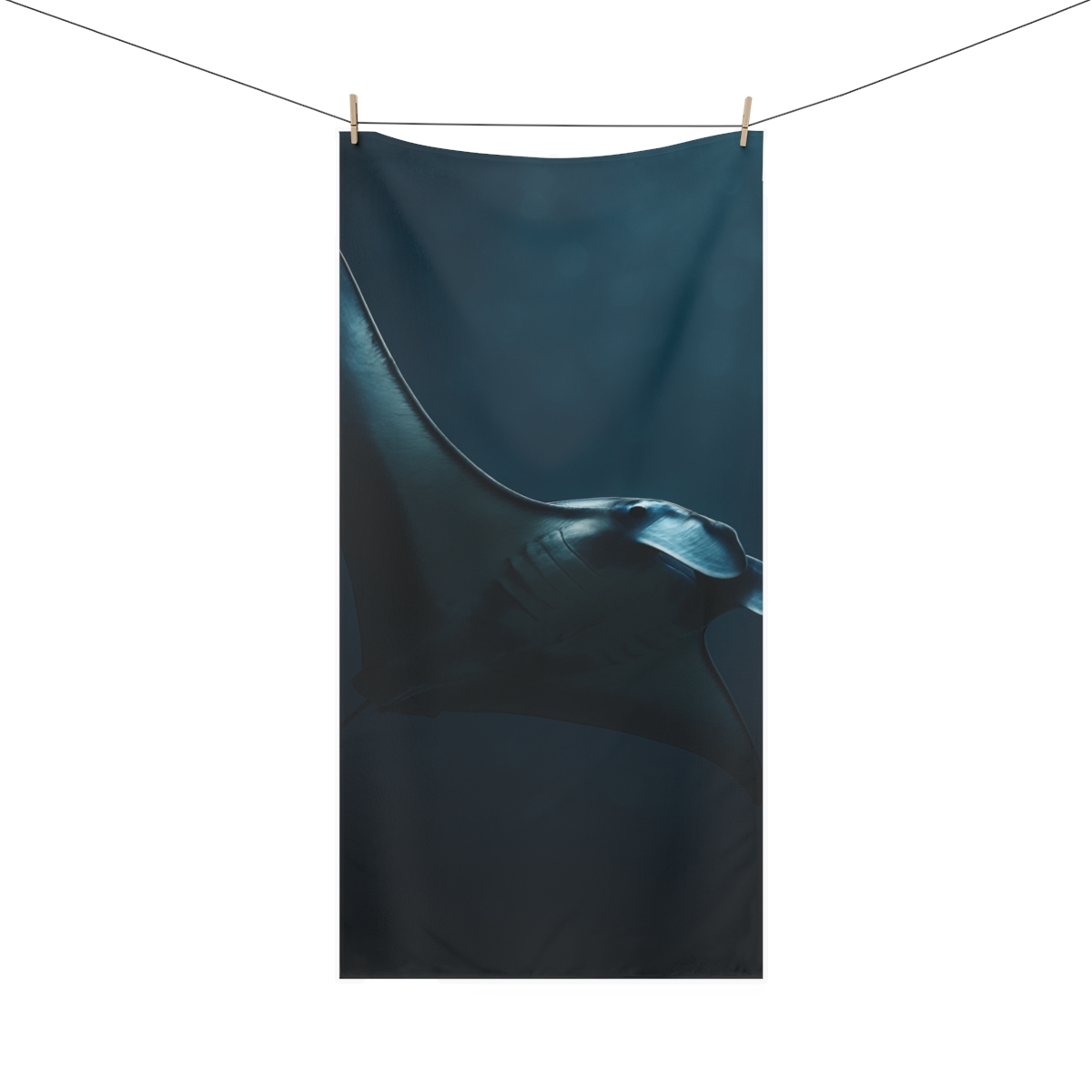 Starlit Glide Manta Ray decorative home towels
