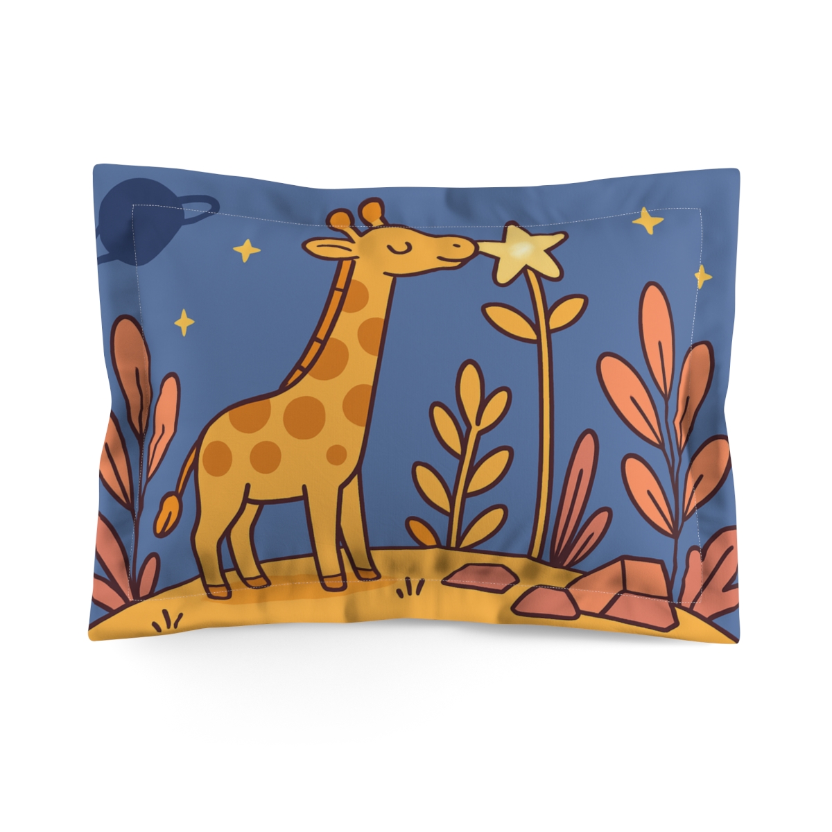 Galactic Garden Giraffe stylish throw pillows