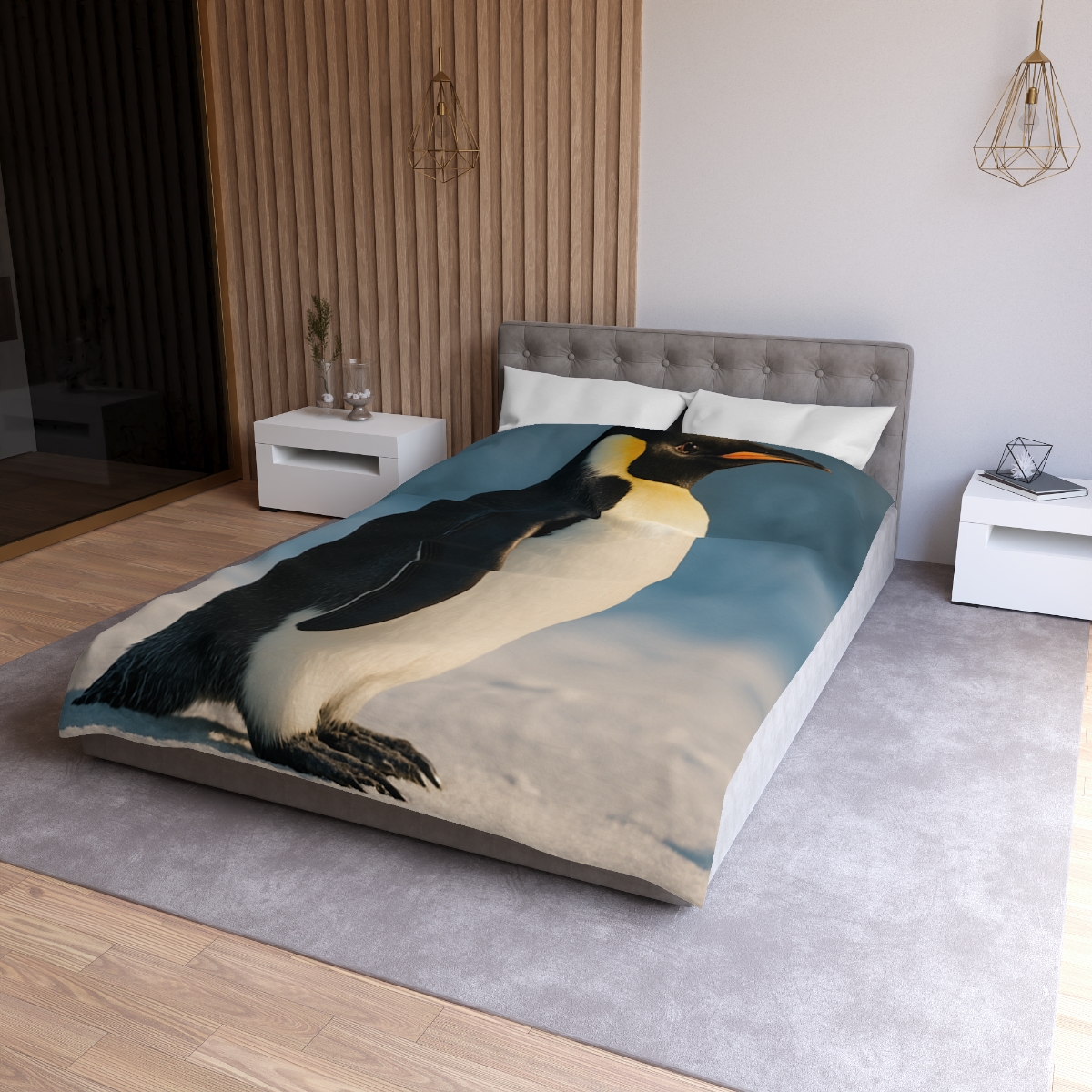 Silver Horizon Emperor Penguin personalized bedding duvets