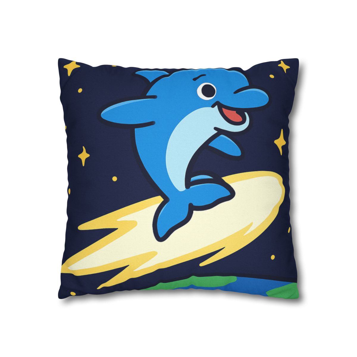 Cosmic Dolphin Comet Ride designer print pillow cases