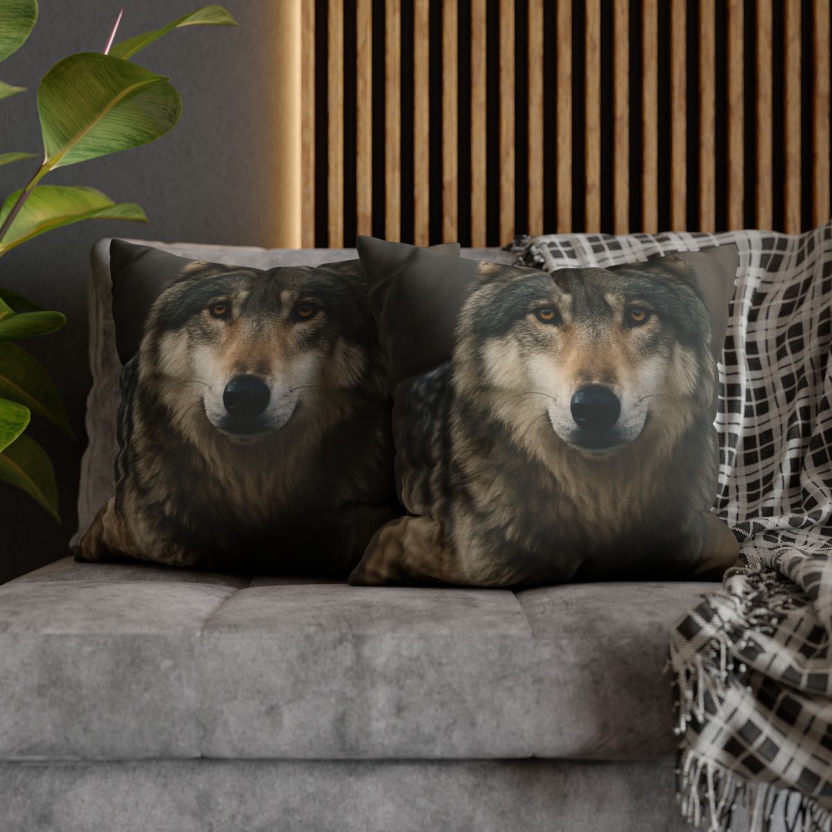 Ember Gaze Gray Wolf trendy patterned pillow cases
