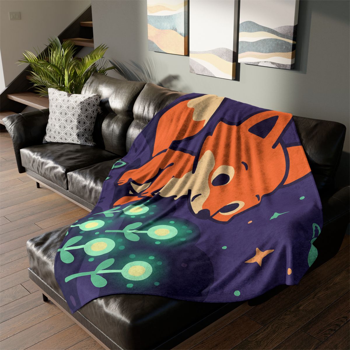 Galaxy Garden Fox decorative home blankets