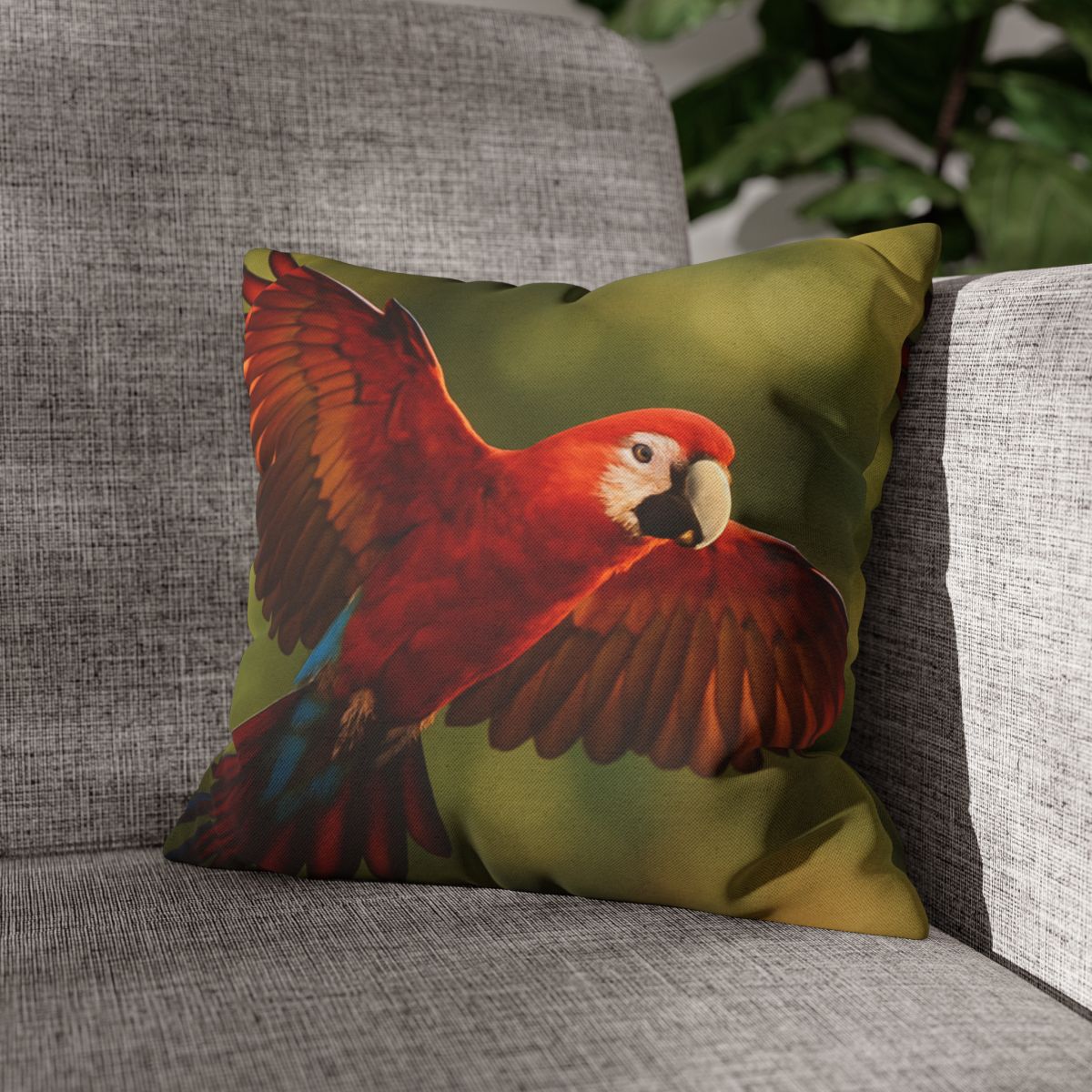 Scarlet Arc Macaw In Flight trendy patterned pillow cases