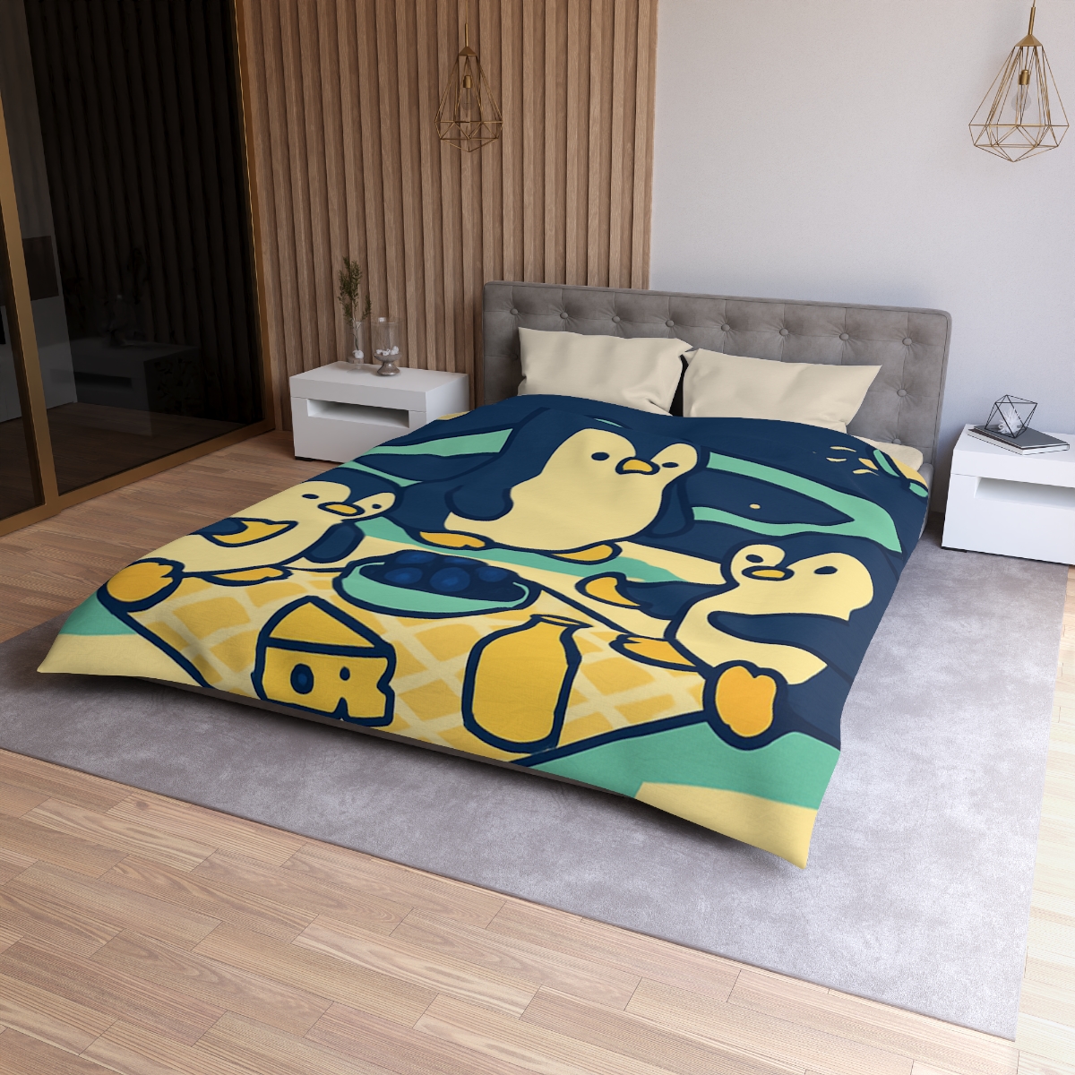 Planet Picnic Penguins stylish duvet covers