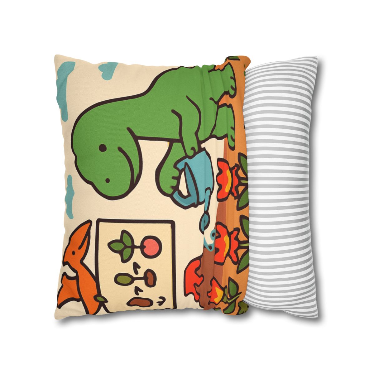 Volcano Garden Of Friendly Dinosaurs trendy patterned pillow cases