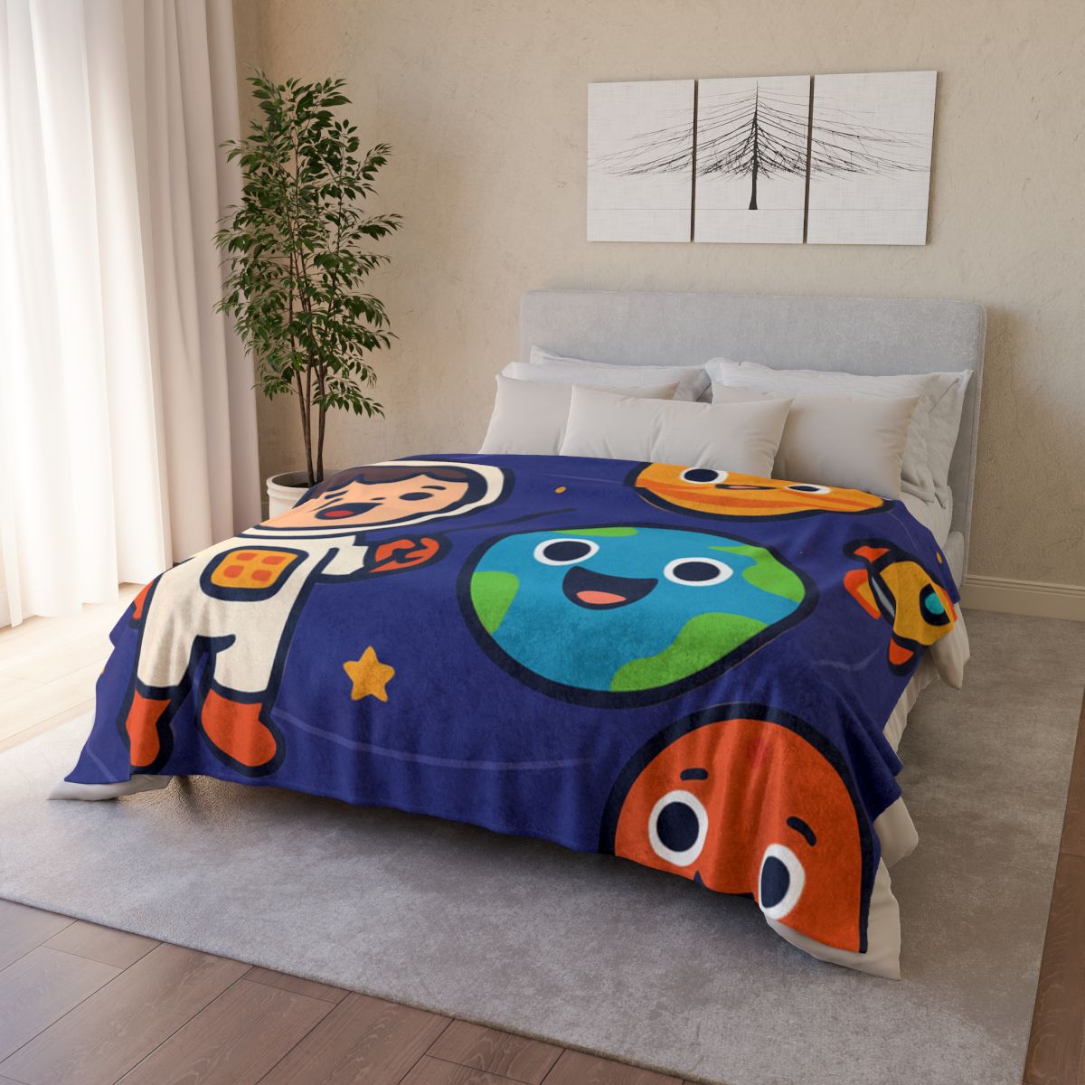 Galaxy School Of Friendly Planets soft fleece blankets