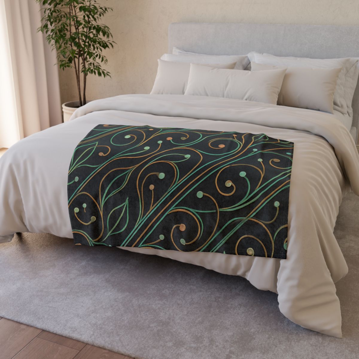 Vine Circuit Lattice soft fleece blankets