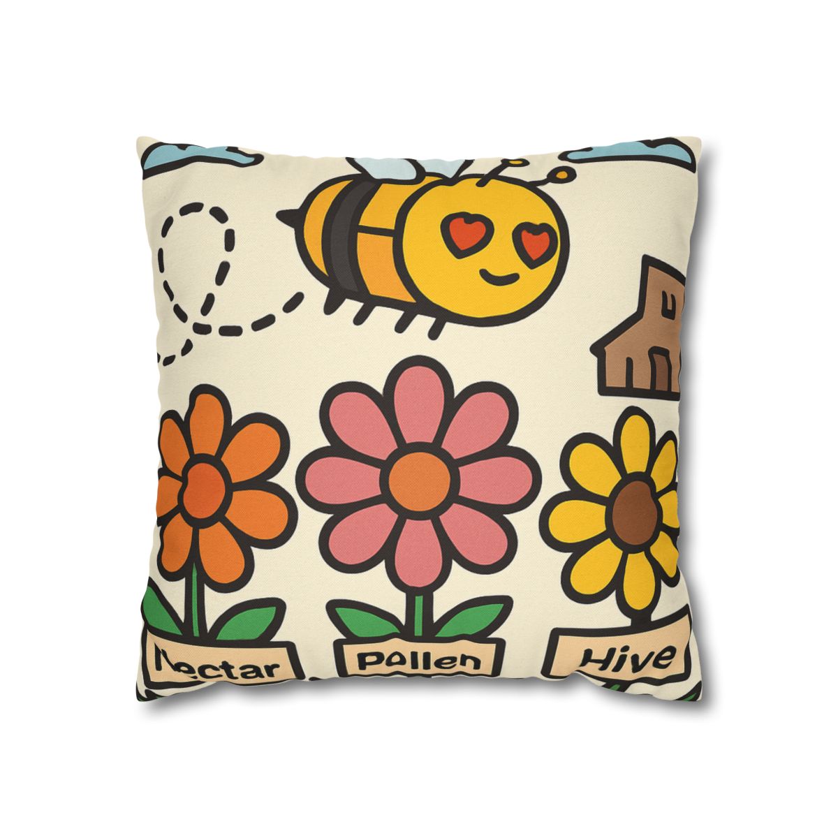 Robot Bee Pollination Map trendy patterned pillow cases