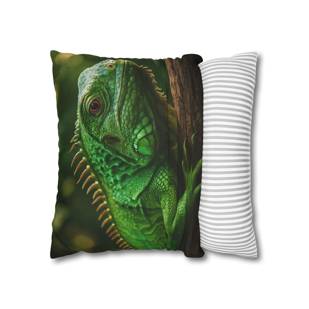 Emerald Gaze Green Iguana custom pillow cases