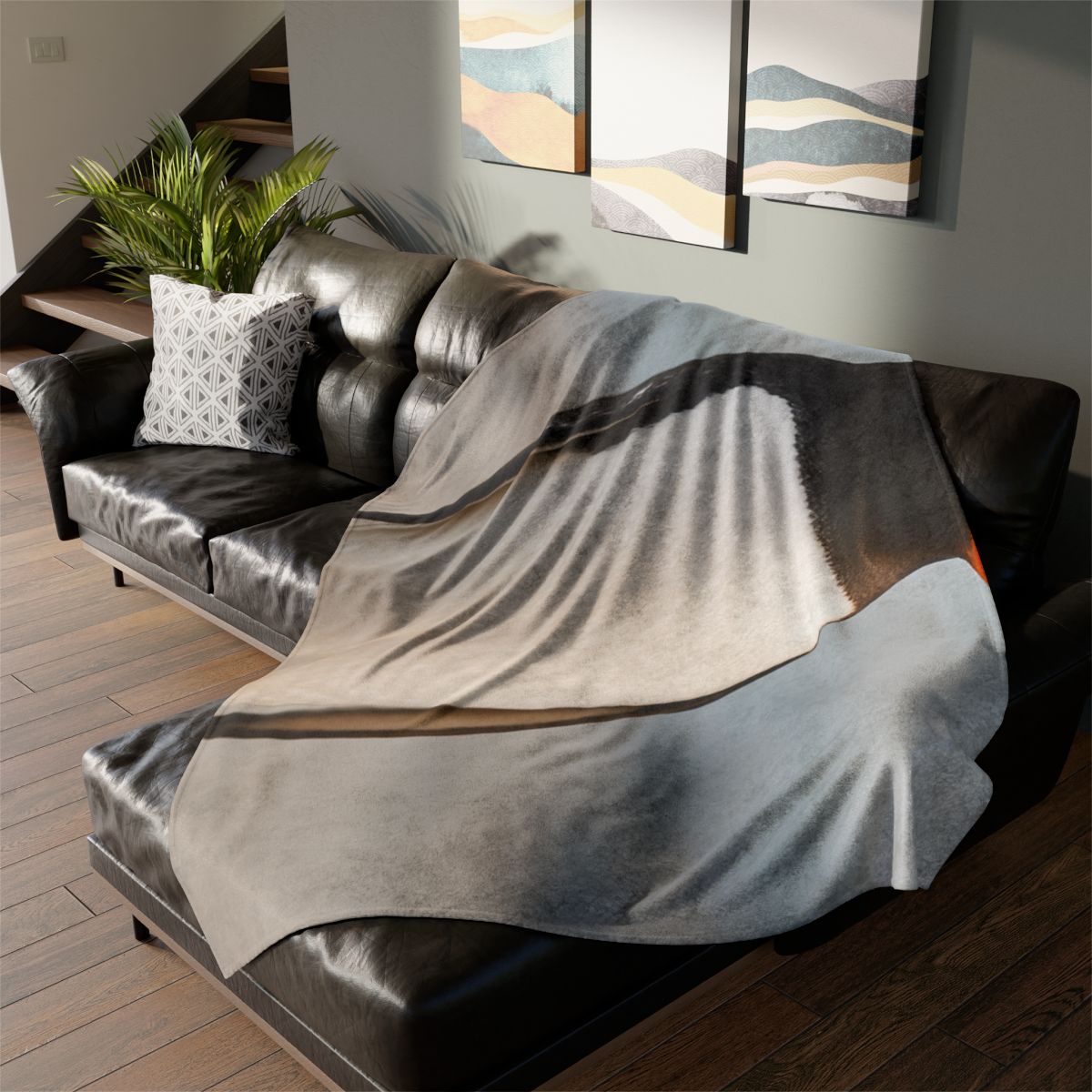 Shoreline Echo Gentoo Penguin designer printed blankets