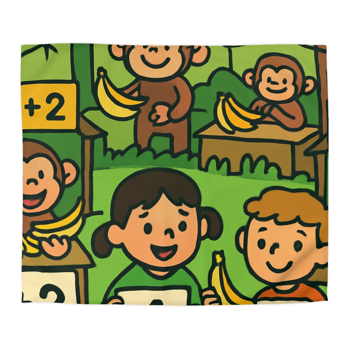 Jungle Math Monkey Market warm winter duvets