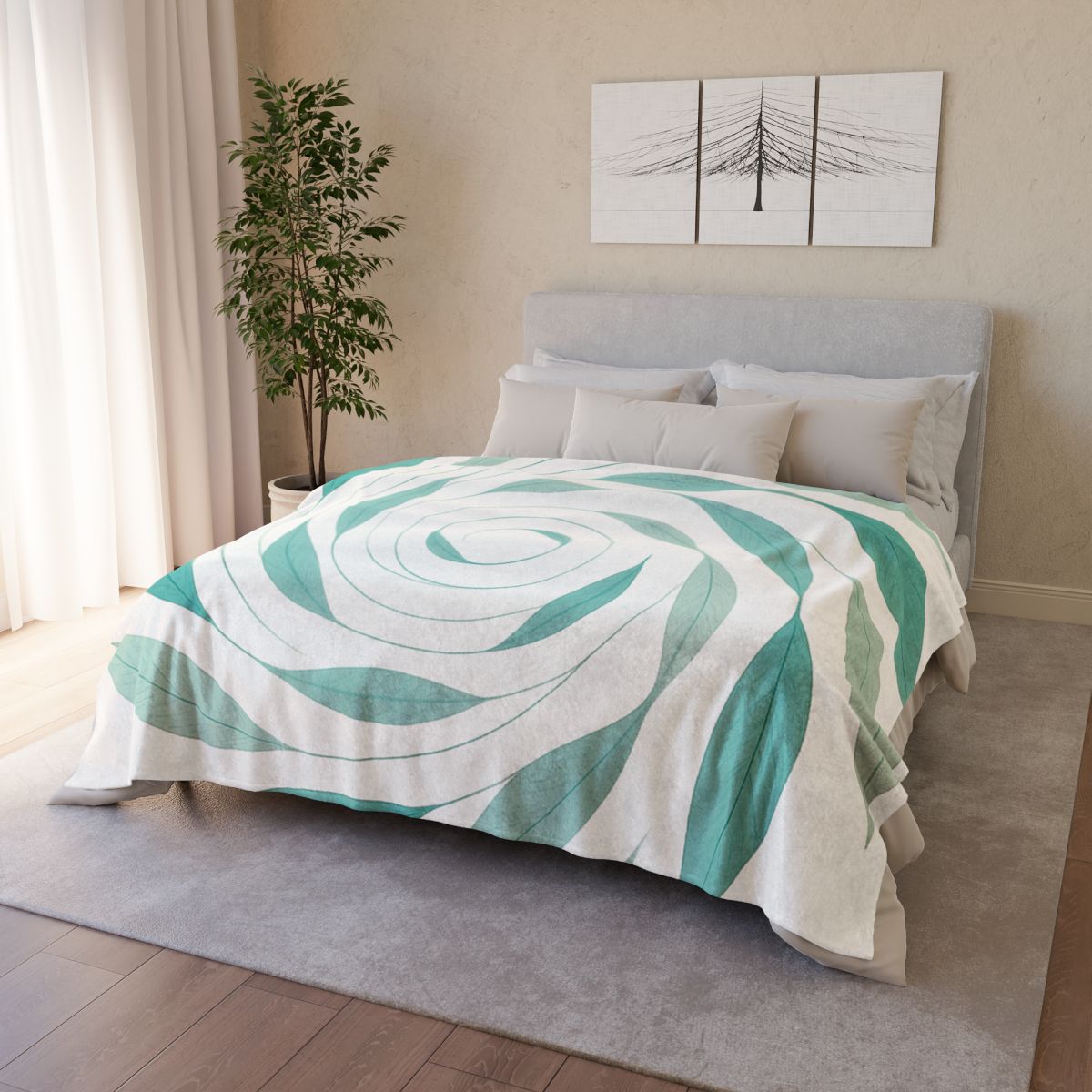 Orbiting Leaf Halo stylish throw blankets