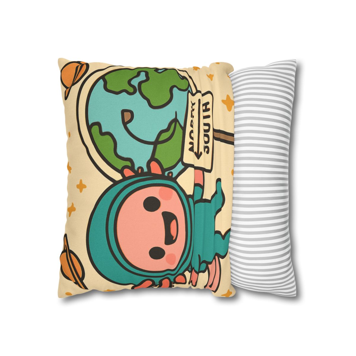 Luna The Axolotl Astronaut And The Bubble Planet Map custom pillow cases