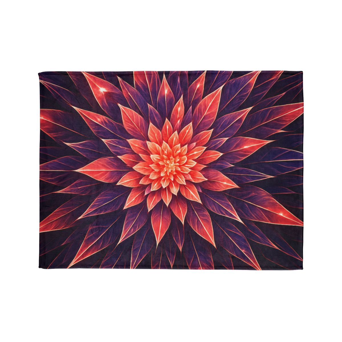 Cosmic Bloom Fractal soft fleece blankets