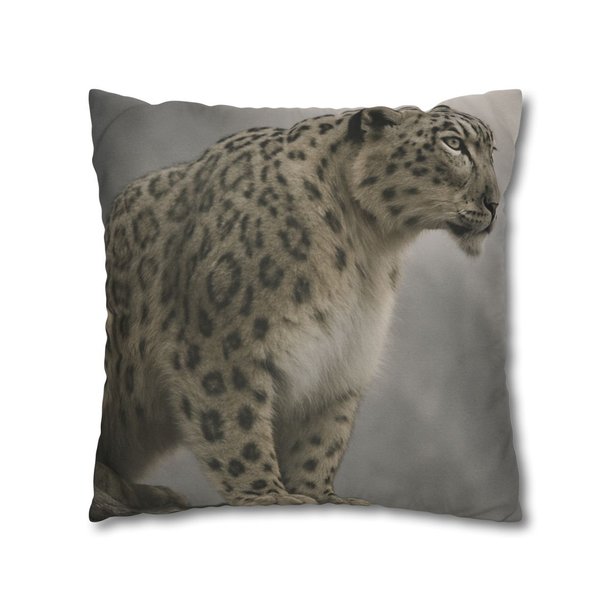 Silent Sentinel Snow Leopard designer print pillow cases