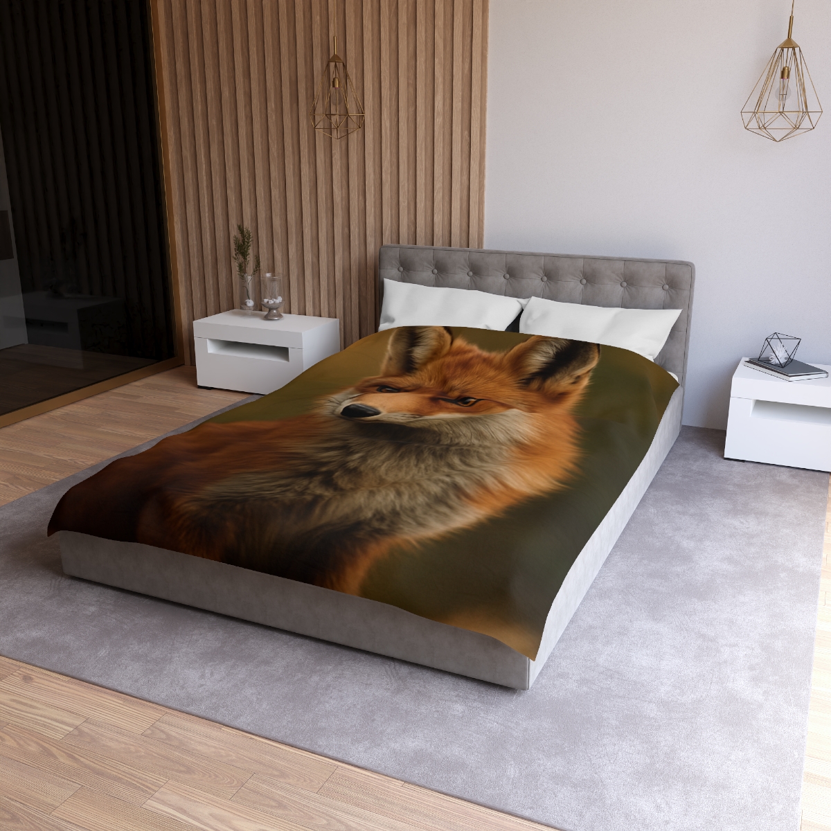 Crimson Whisper Red Fox unique patterned duvets