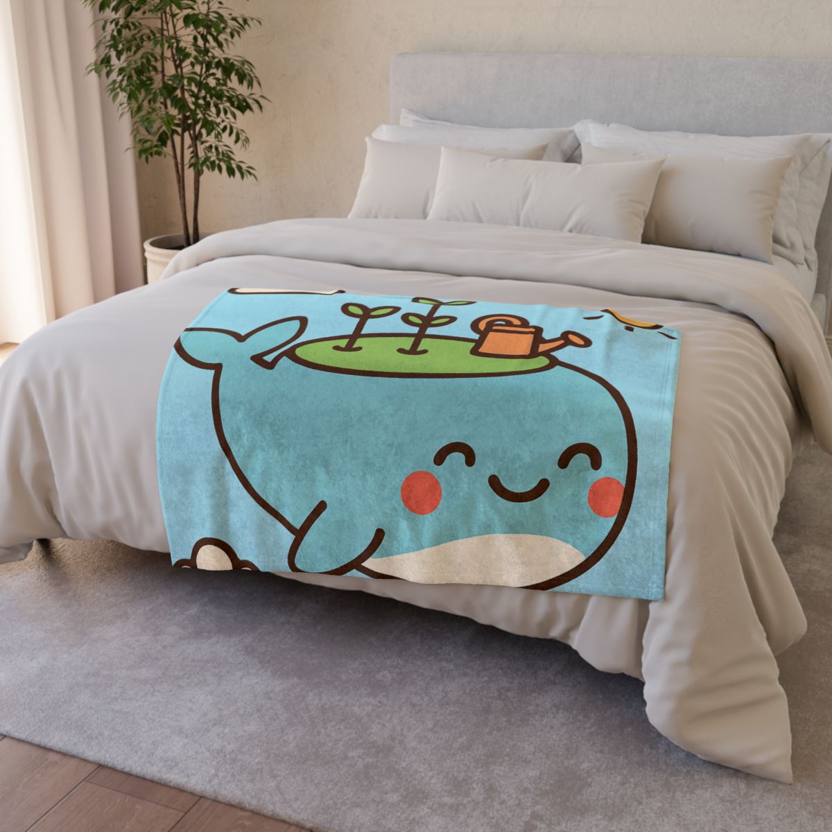 Sky Whale Seedling Planet Garden unique gift blanketscustom blankets