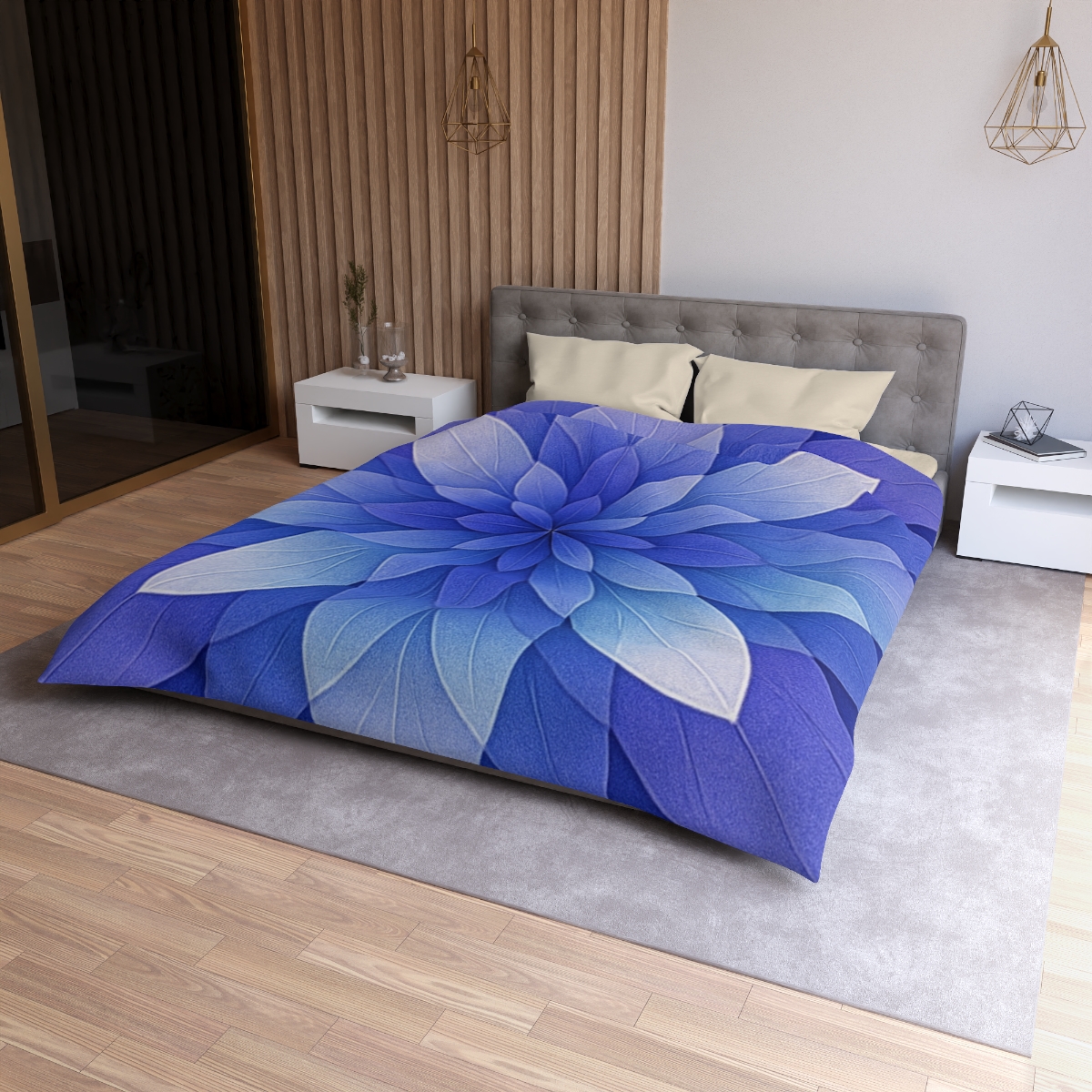 Petal Prism Overlap designer printed duvets