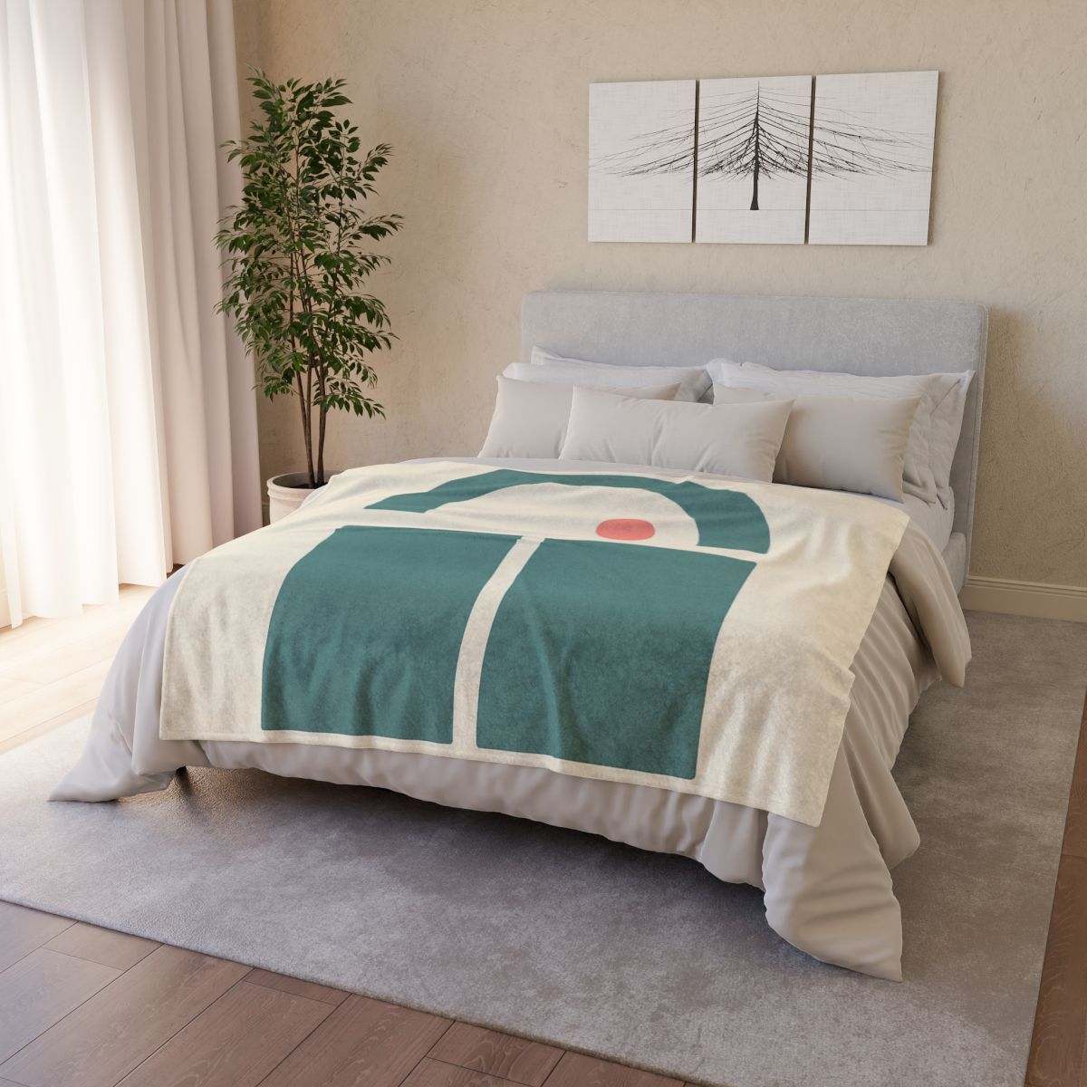 Arc Window Over Twin Blocks personalized cozy blankets