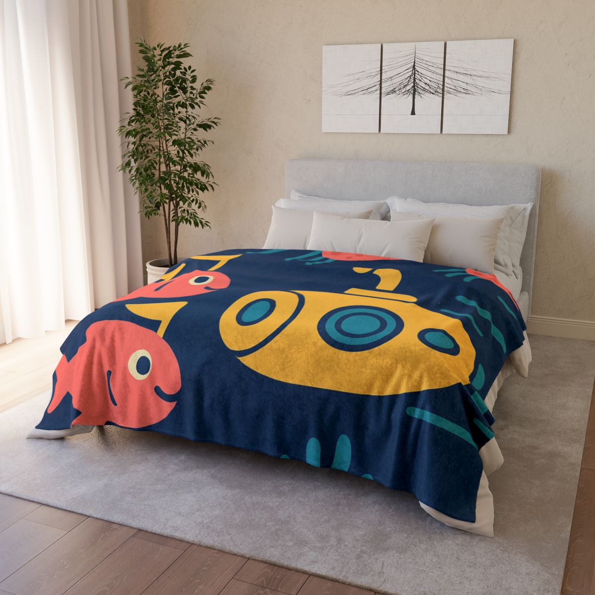 Submarine Comet Race designer printed blankets