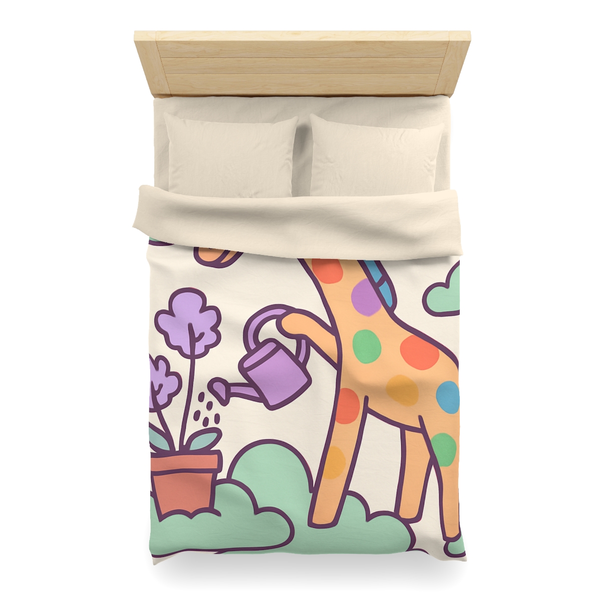 Cloud Garden With Rainbow Giraffe warm winter duvets