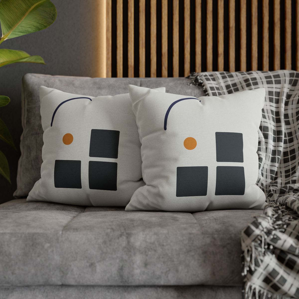 Missing Cell Grid With Offset Arc soft cotton pillow cases