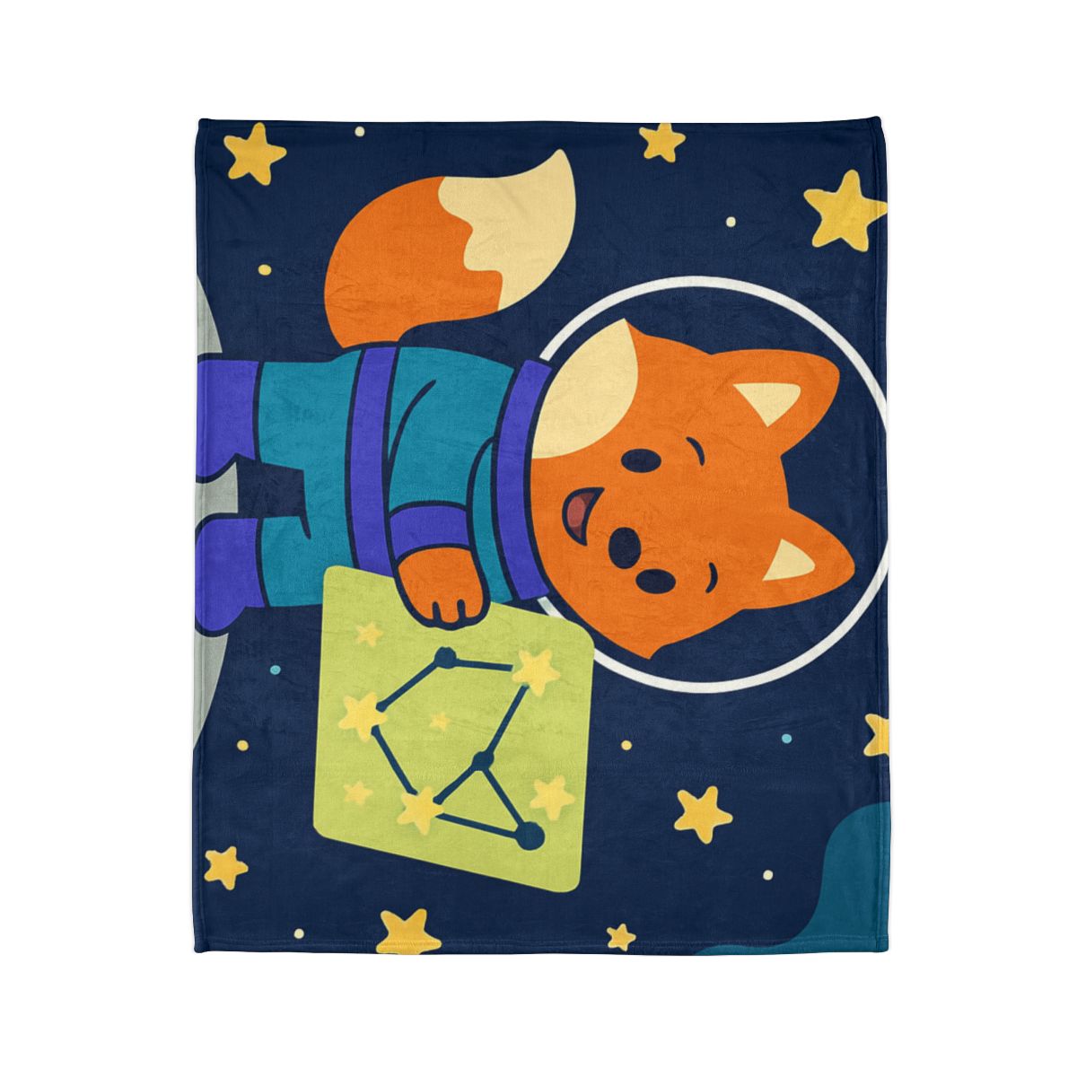 Space Fox And The Star Map warm winter blankets