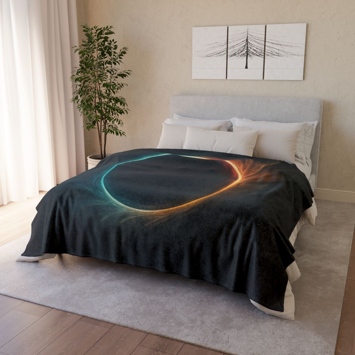 Prismatic Event Horizon Bloom soft fleece blankets