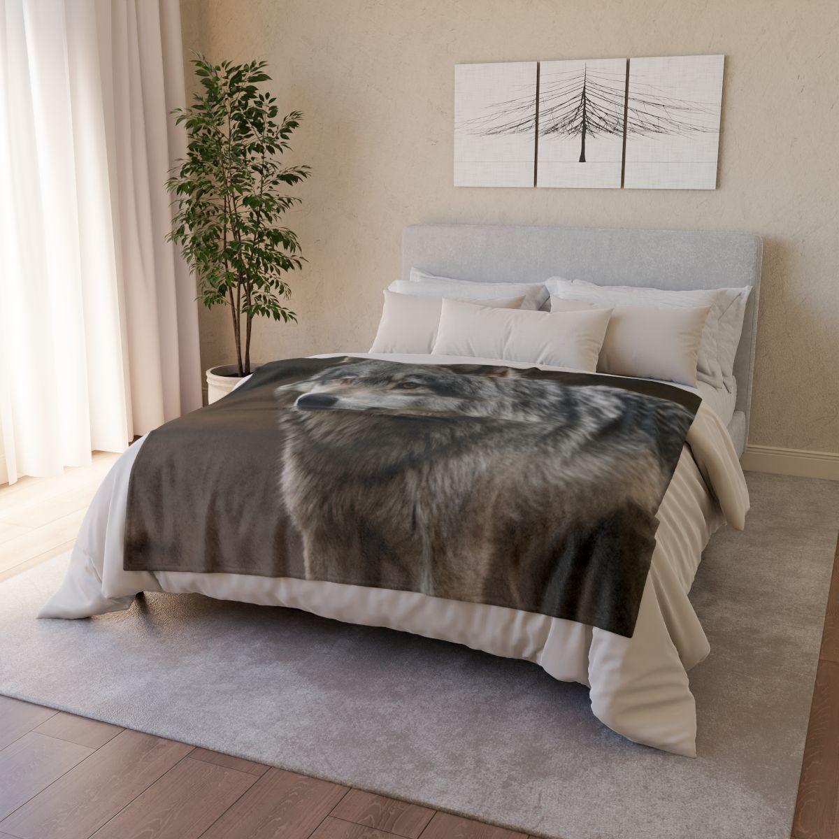 Silver Gaze Gray Wolf decorative home blankets