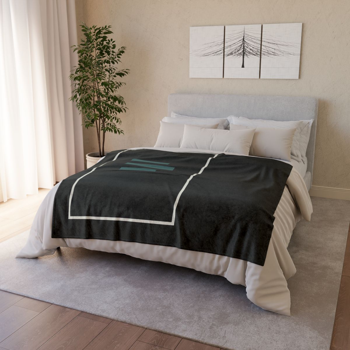 Stacked Frame And Three Bar Signal soft fleece blankets