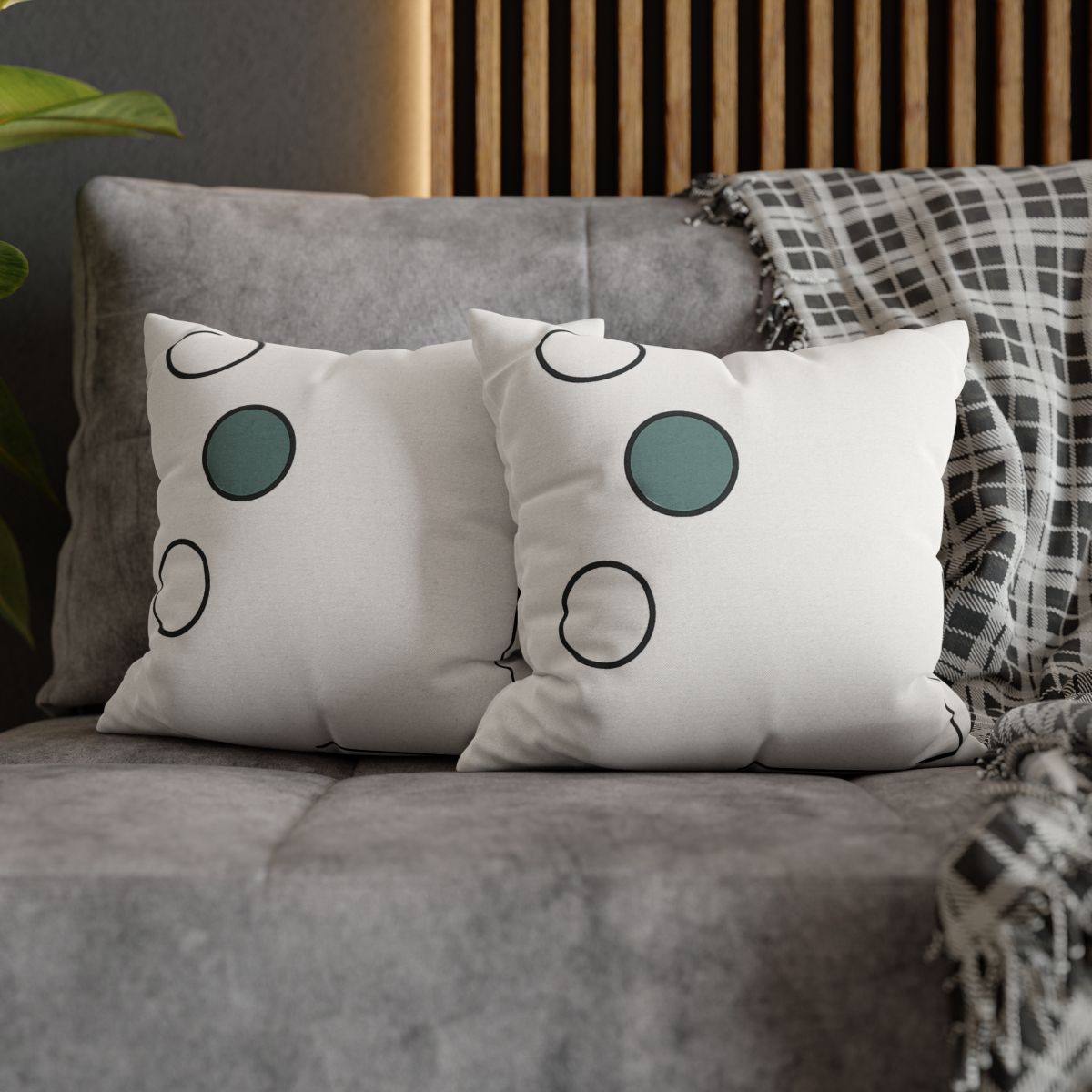 Triad Circles With Corner Frame Pause unique gift pillow cases