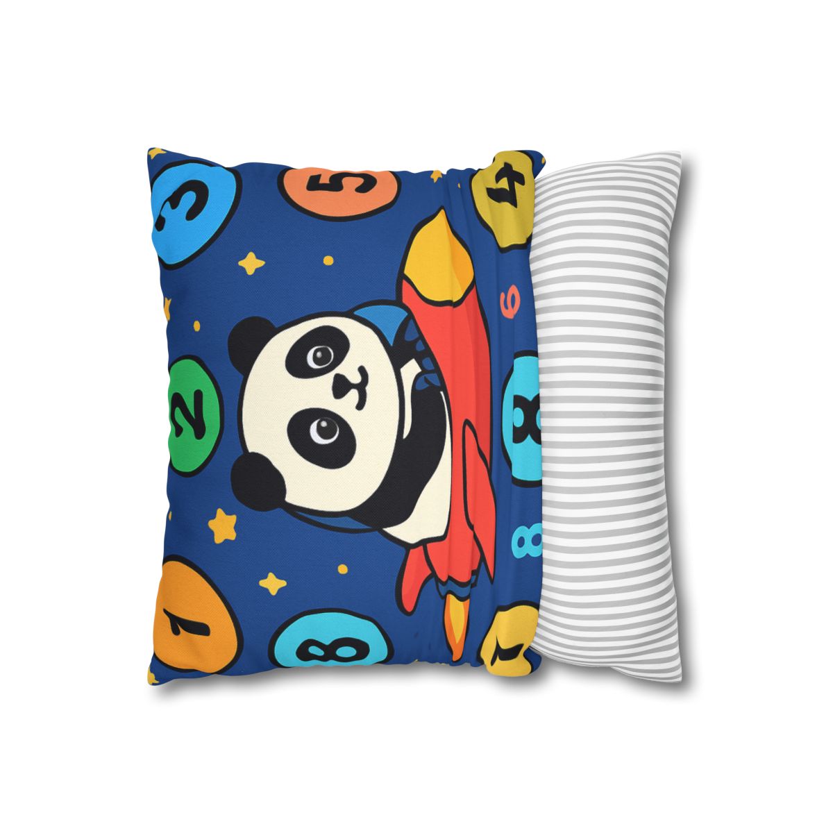 Rocket Panda And The Number Planets designer print pillow cases