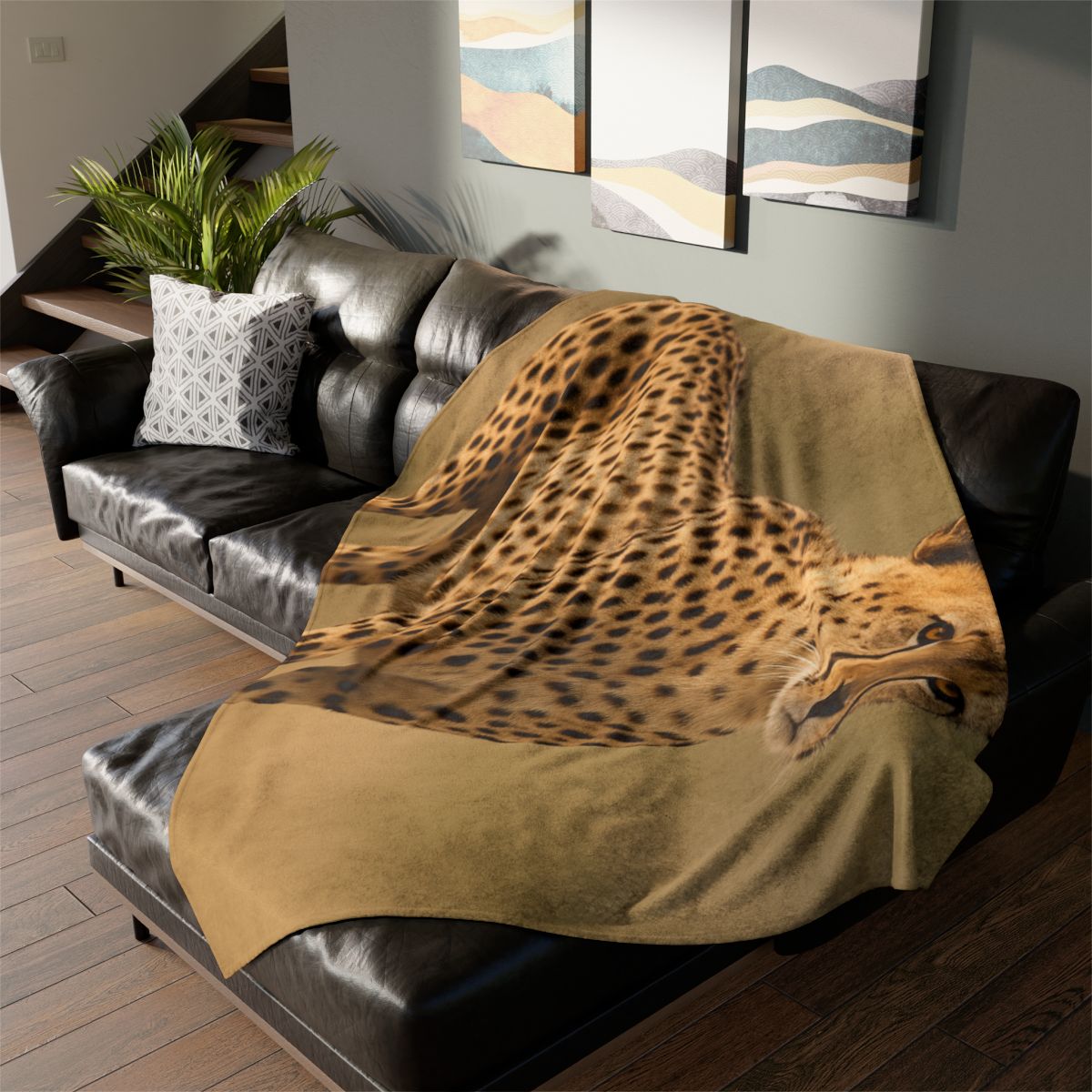 Wind Trace Cheetah soft fleece blankets