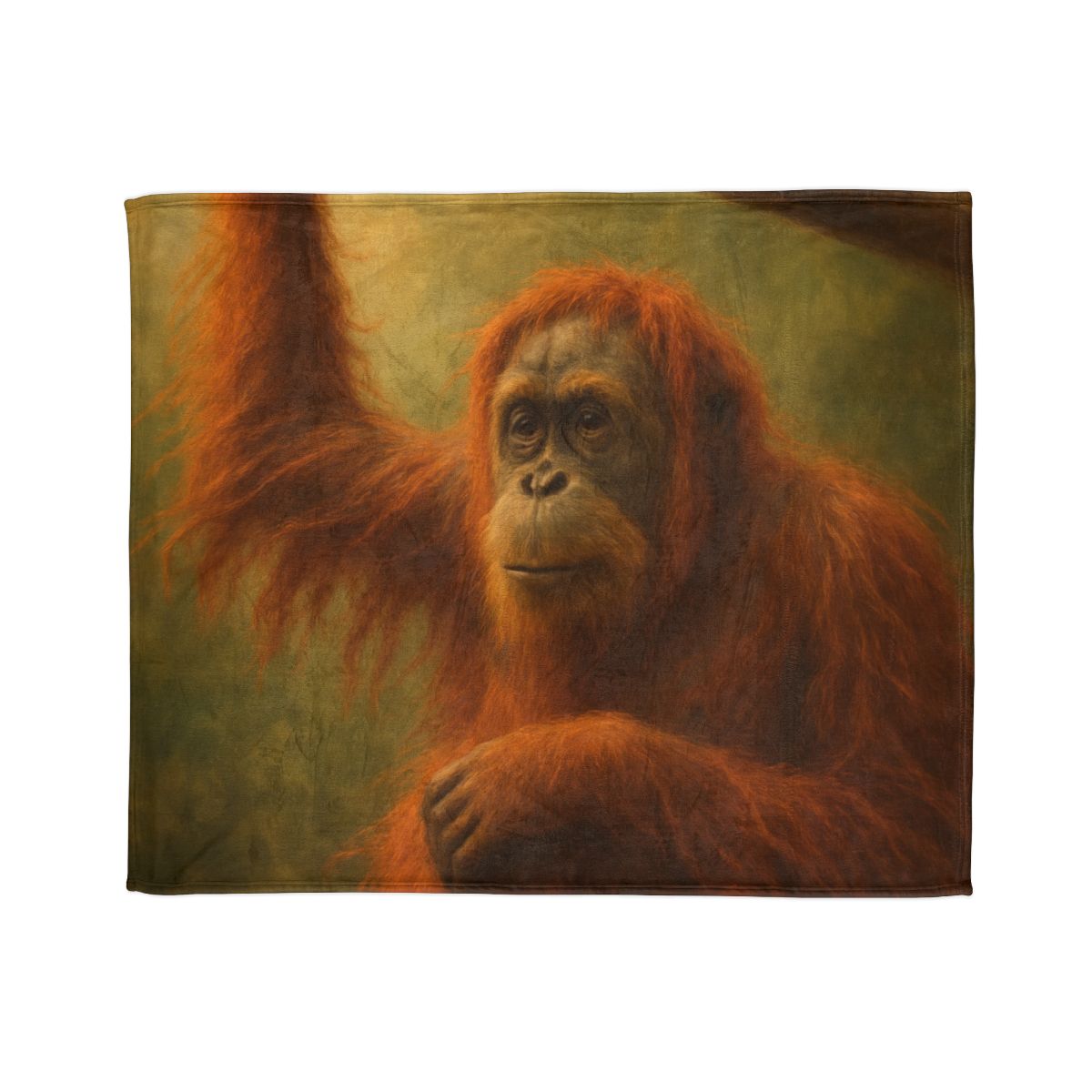 Canopy Sage Orangutan personalized cozy blankets