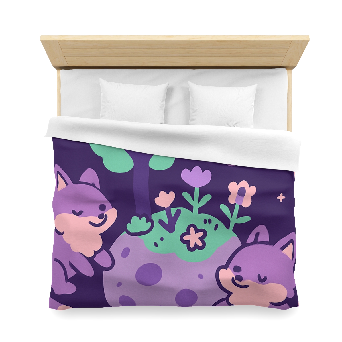 Galaxy Garden Of Floating Foxes designer printed duvets