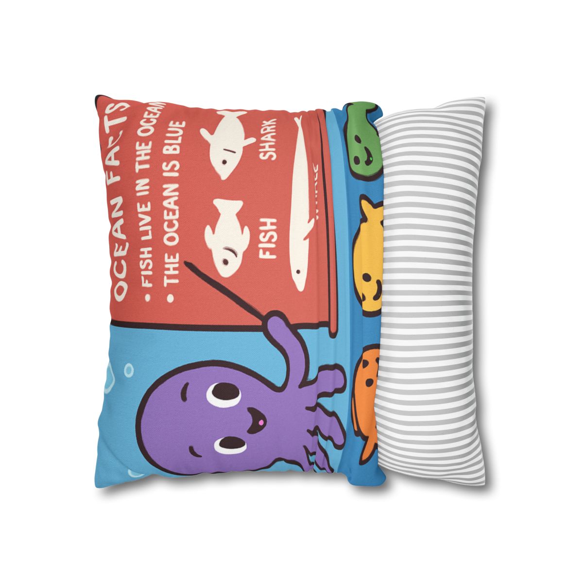 Coral Classroom With Professor Octopus soft cotton pillow cases