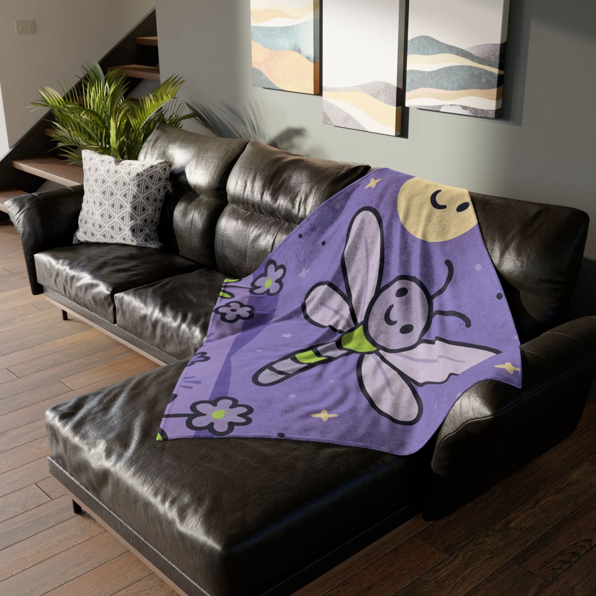 Moonlight Meadow Dragonfly decorative home blankets