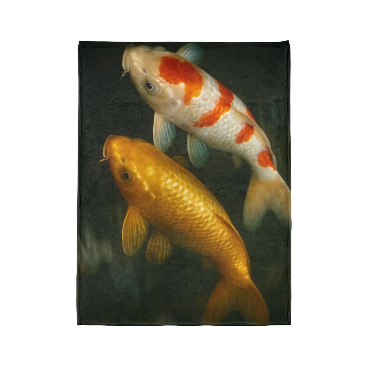 Golden Drift Koi Pair designer printed blankets