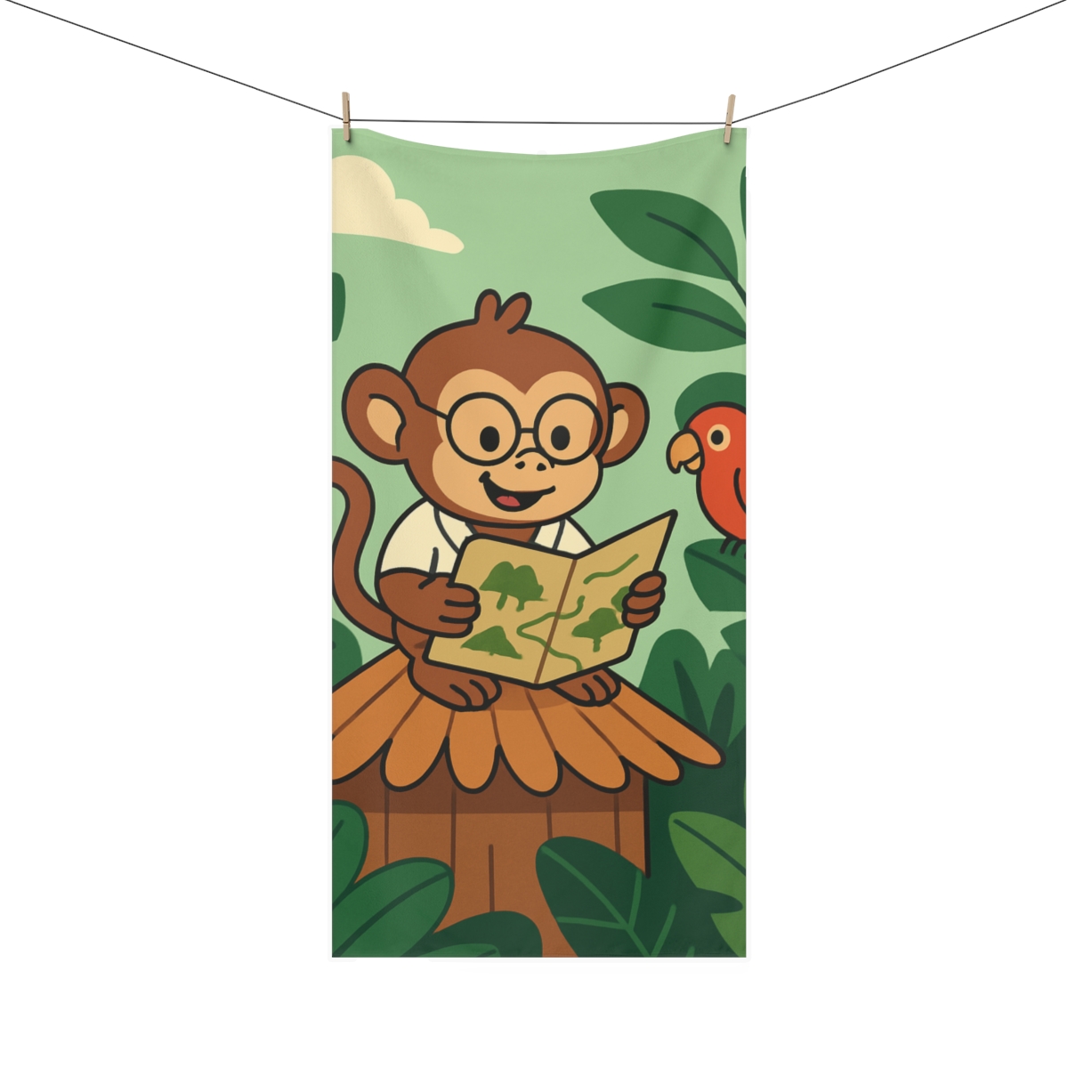 Jungle Time Explorer Rooftop trendy hand towels