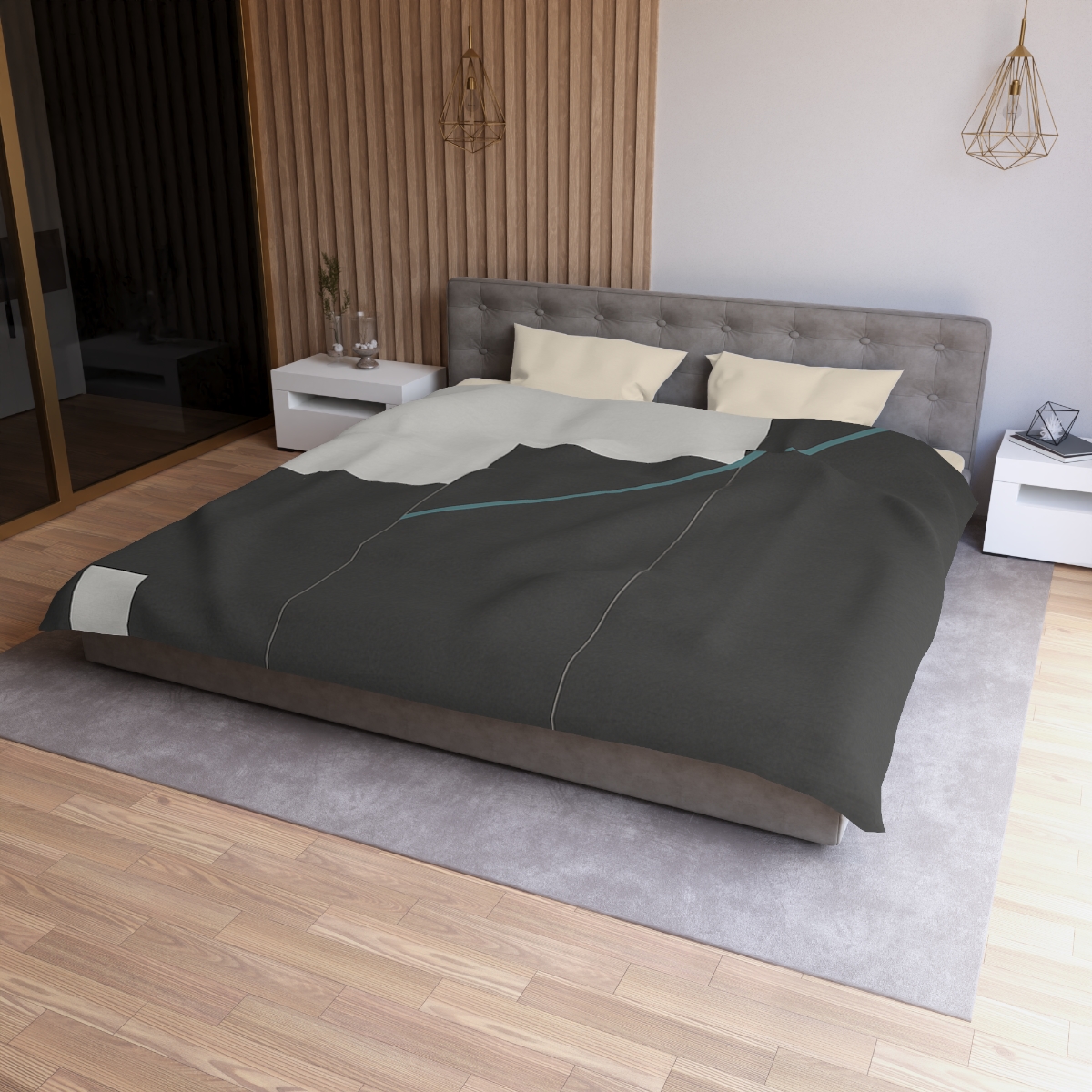 Stepped Rectangles With Quiet Diagonal designer printed duvets